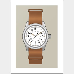 White Dial Military Watch Posters and Art